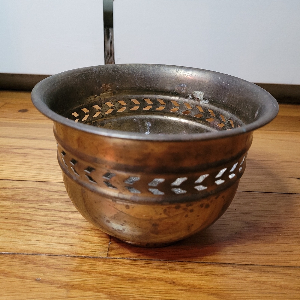 vintage brass planter made in india